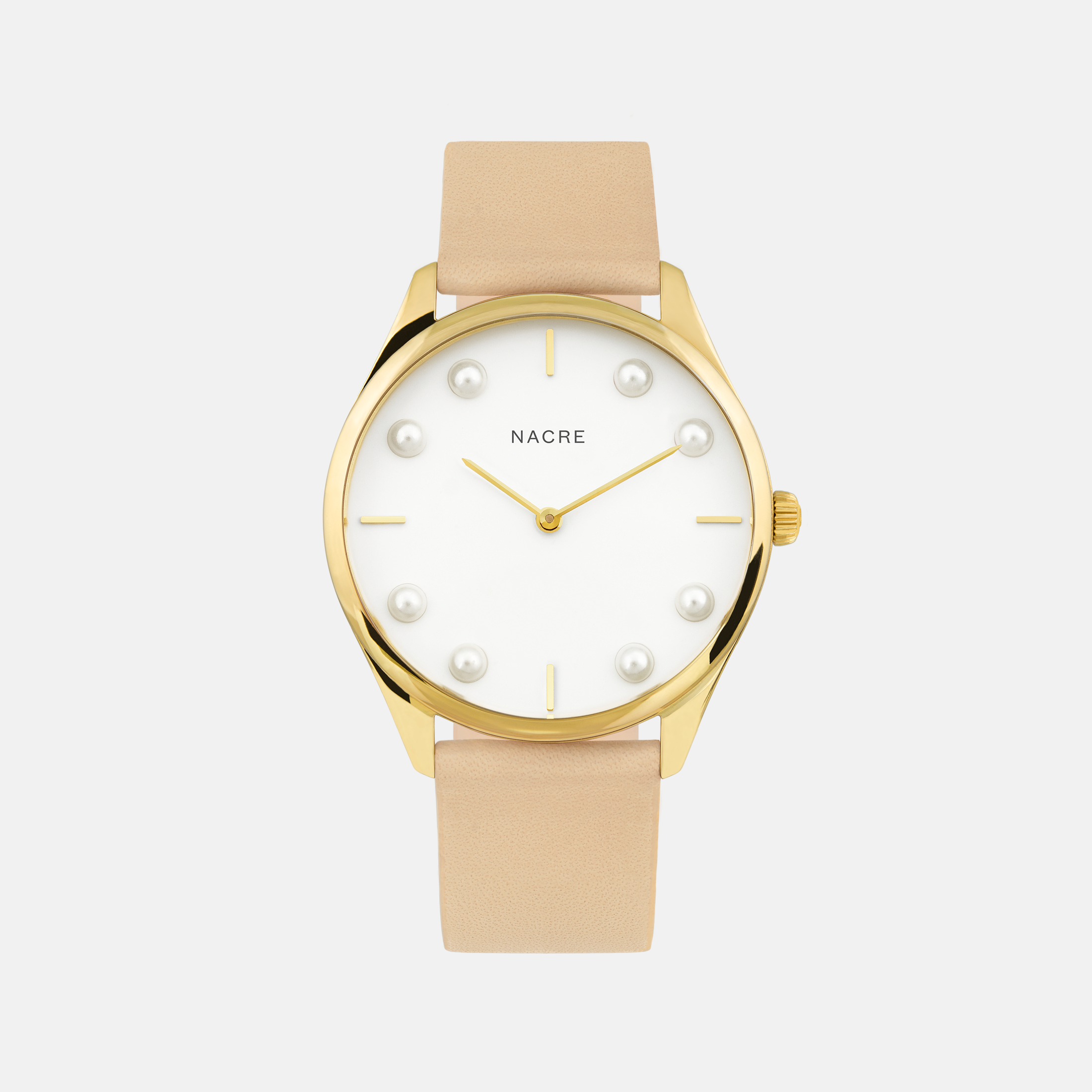 Lune 8 - Gold and White - Natural Leather